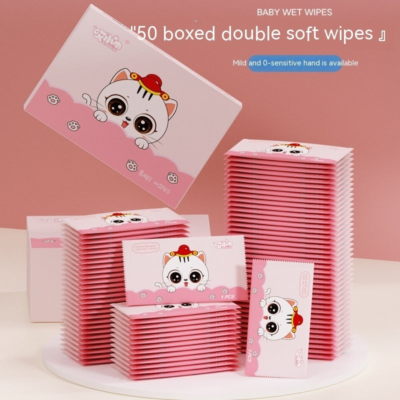 Boxed Wipes Portable Single Piece Small Package Hand Mouth Cleaning