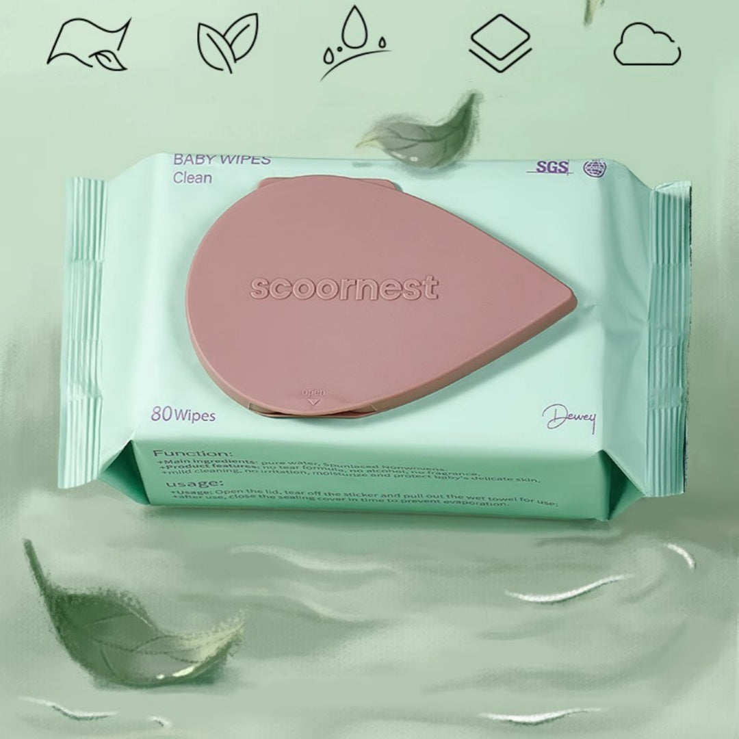 Baby Wet Wipes Newborn Baby Hand Mouth Bottom Special Children's Wipes 80 Pumping Big Bag Family Affordable