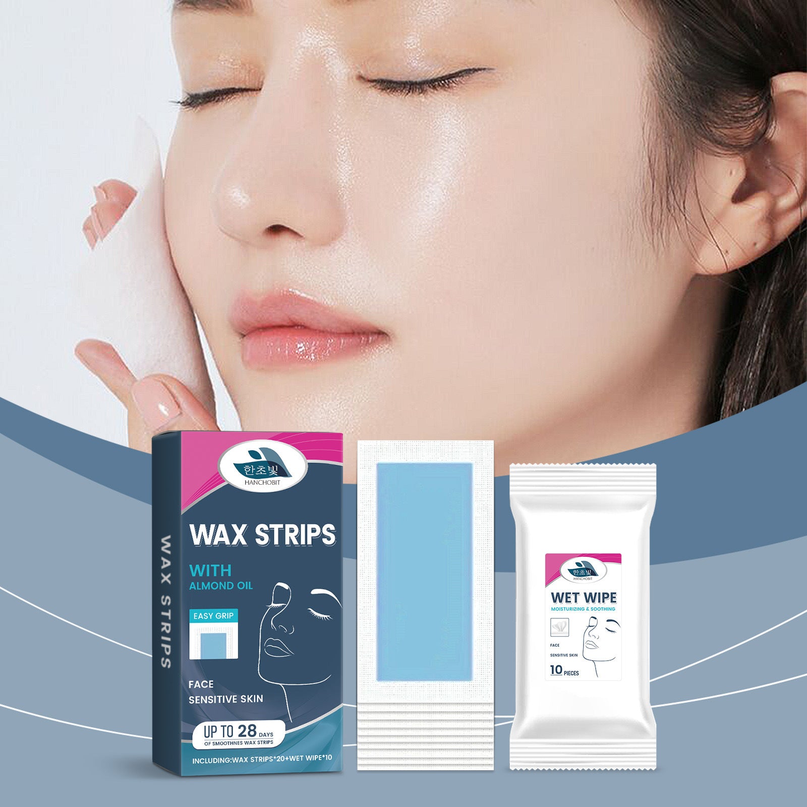 Facial Hair Removal Wax Paper Wet Wipes